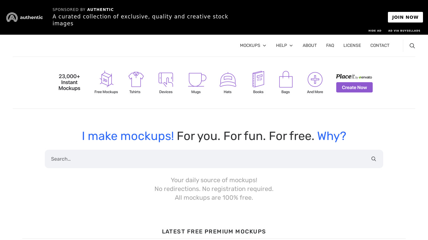 Mockups Design Landing page