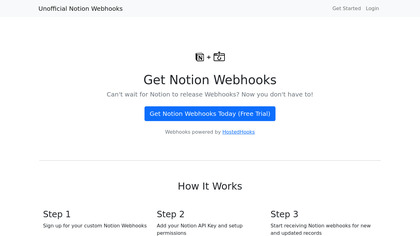 Unofficial Webhooks for Notion screenshot