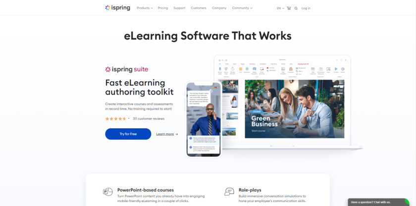 iSpring Landing Page