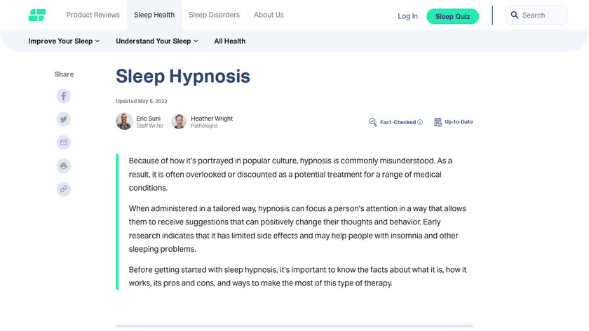 Sleep Well Hypnosis Landing Page