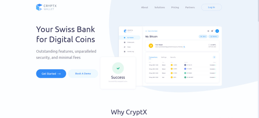 CryptX Wallet Landing Page