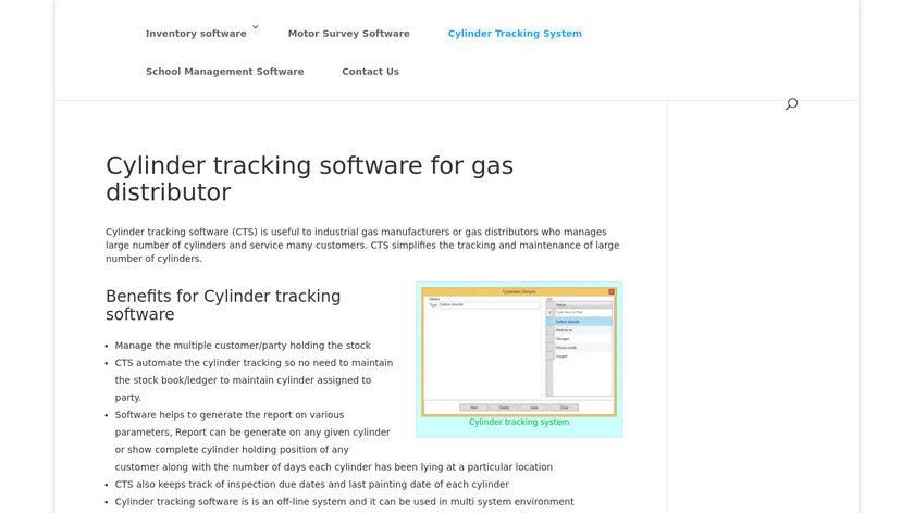 Gas Cylinder Tracking Software Landing Page