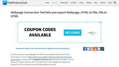 Webpage Conversion Tool image