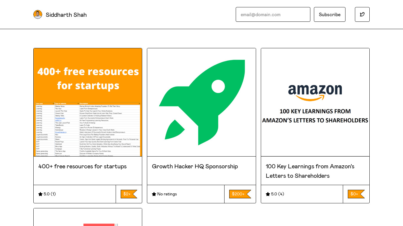 400+ Startup Resources Landing page