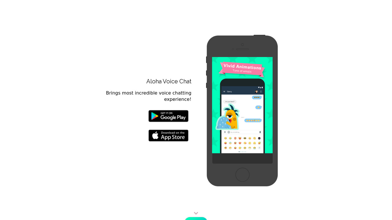 Aloha Voice Chat Landing page