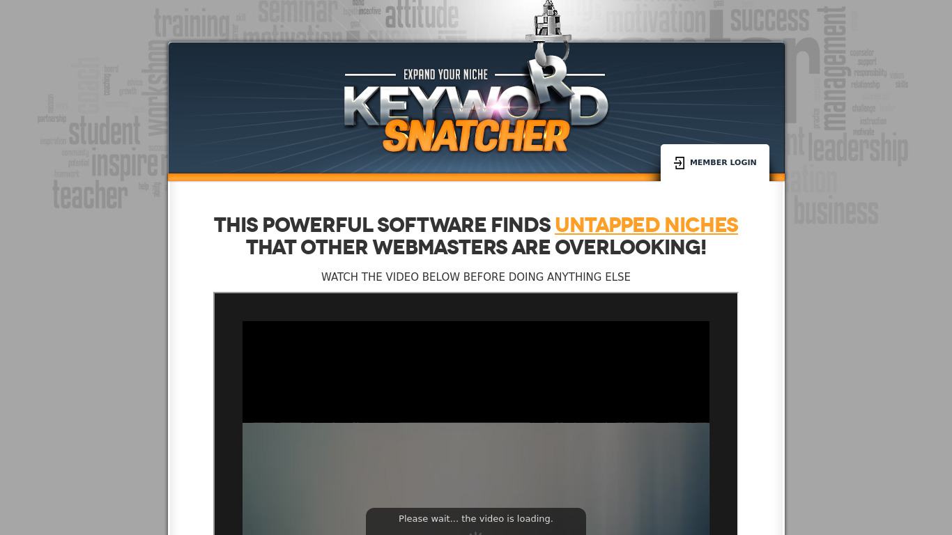 Keyword Snatcher Landing page
