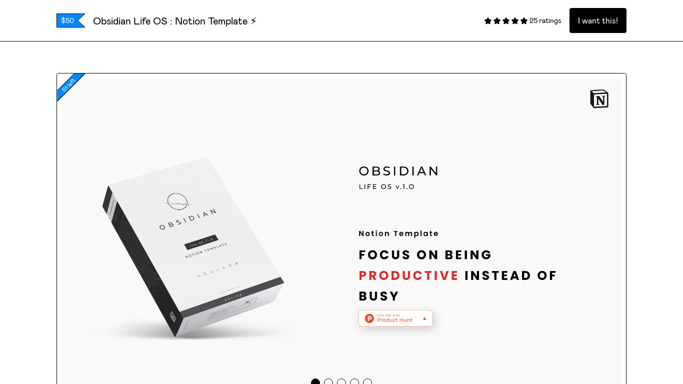 Obsidian Life OS Landing page