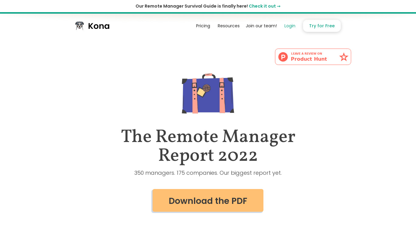 Remote Manager Report Landing page