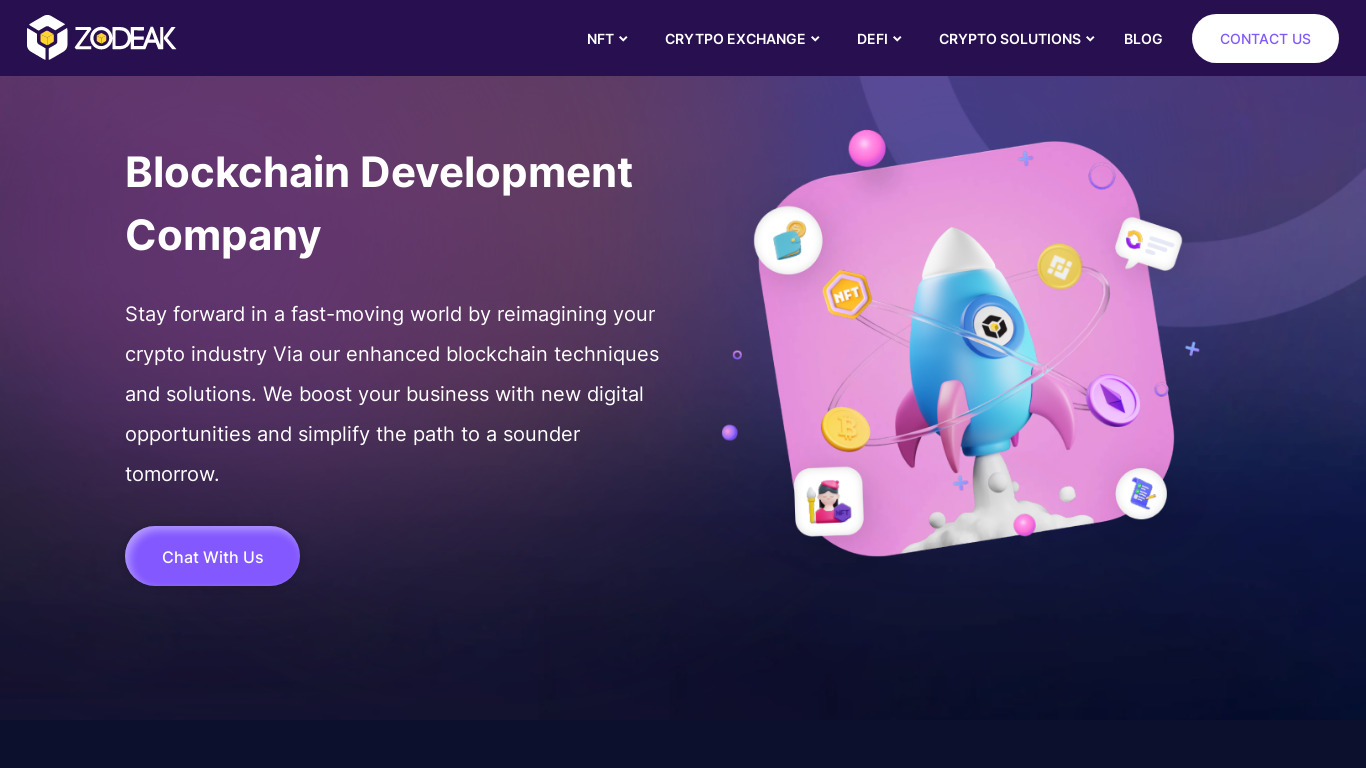Zodeak Cryptocurrency Script Landing page