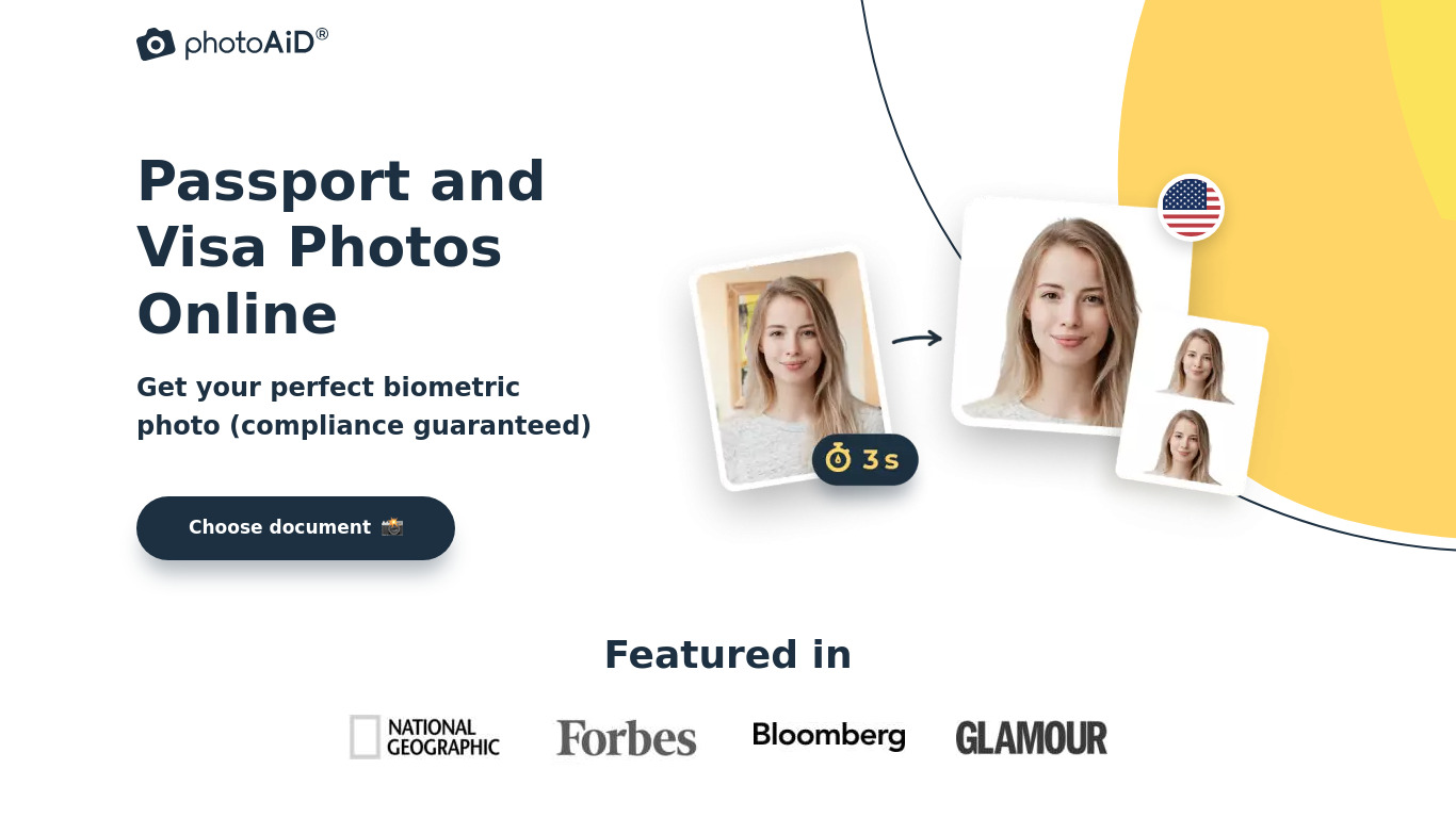 PhotoAiD Landing page