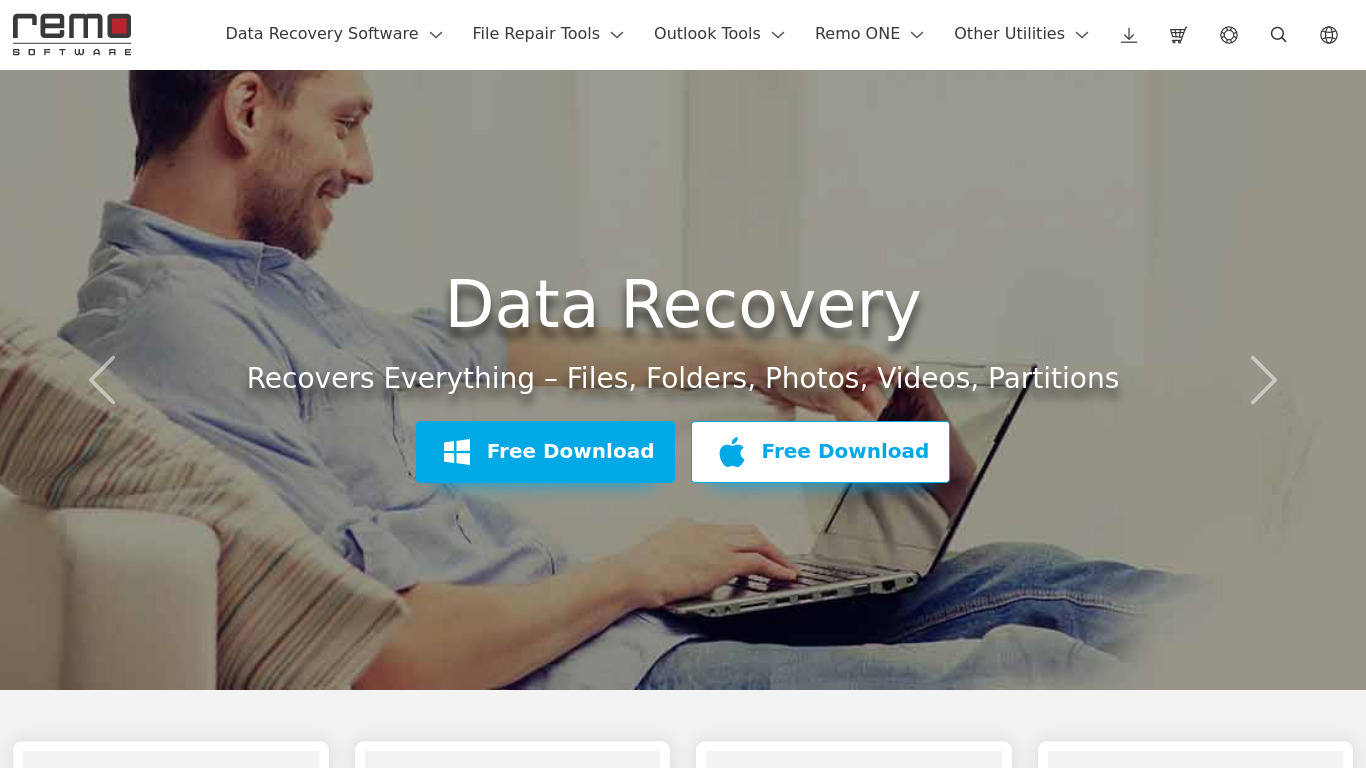 Remo Duplicate File Remover Landing page