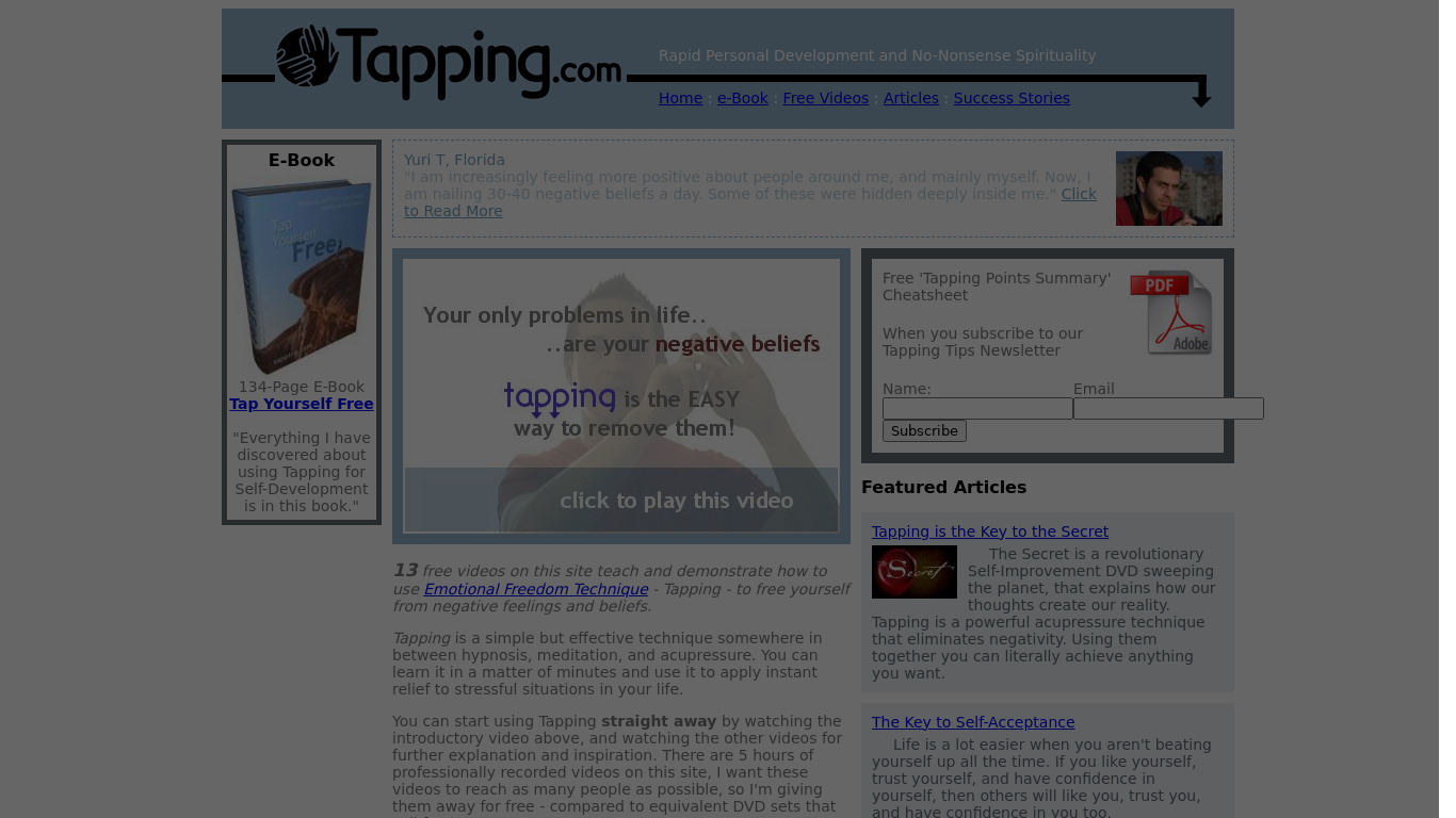 Tapping Landing page