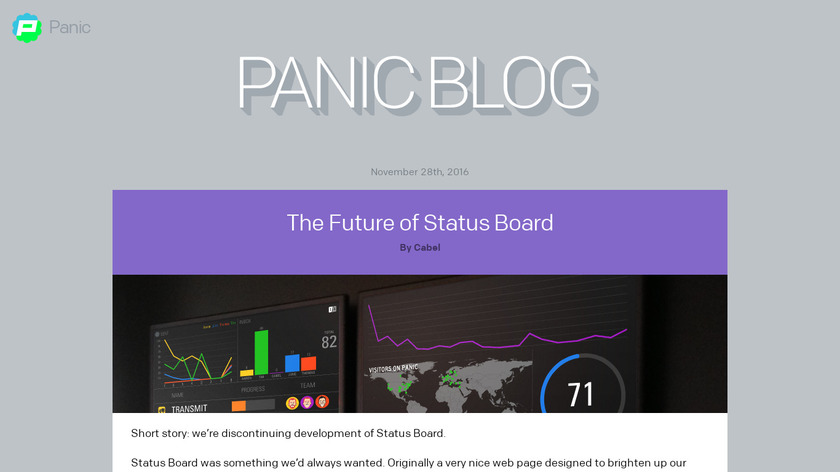 Status Board Landing Page