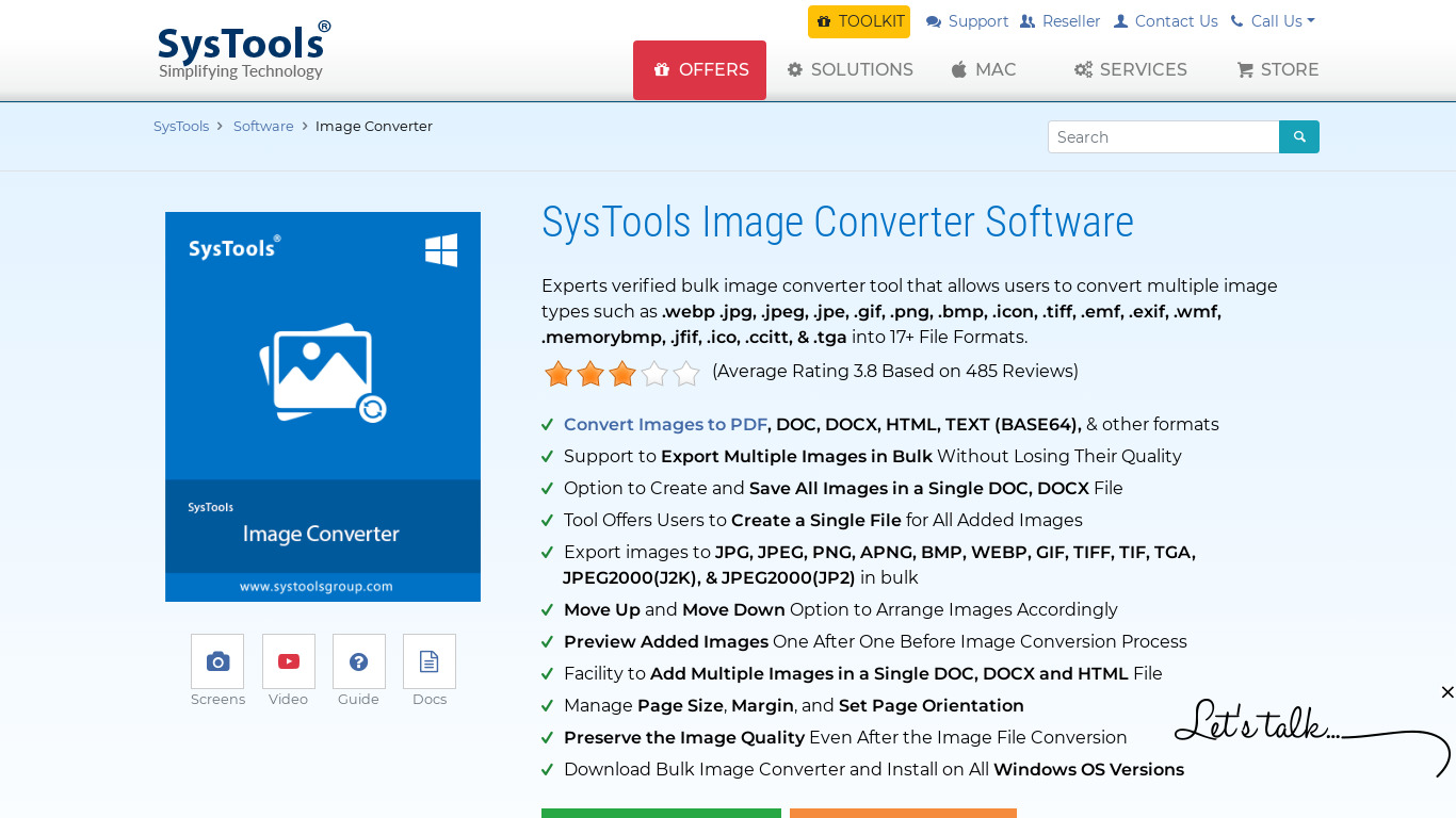 SysTools Image Converter Landing page