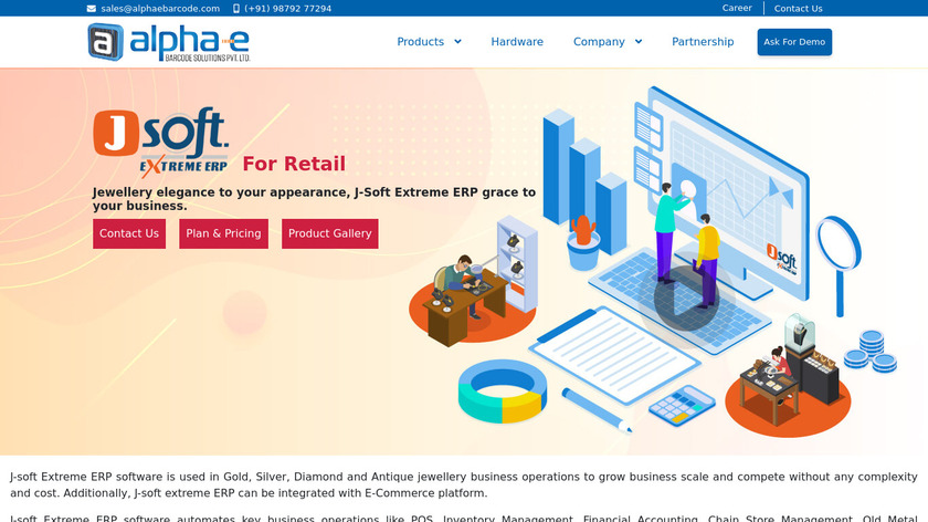 J-Soft Extreme ERP Landing Page
