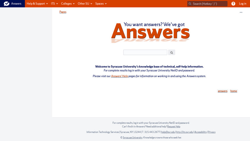 Answers Landing Page