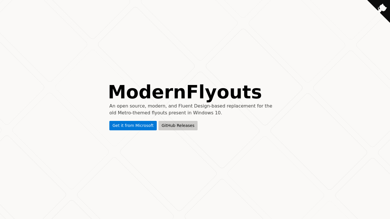 ModernFlyouts Landing page