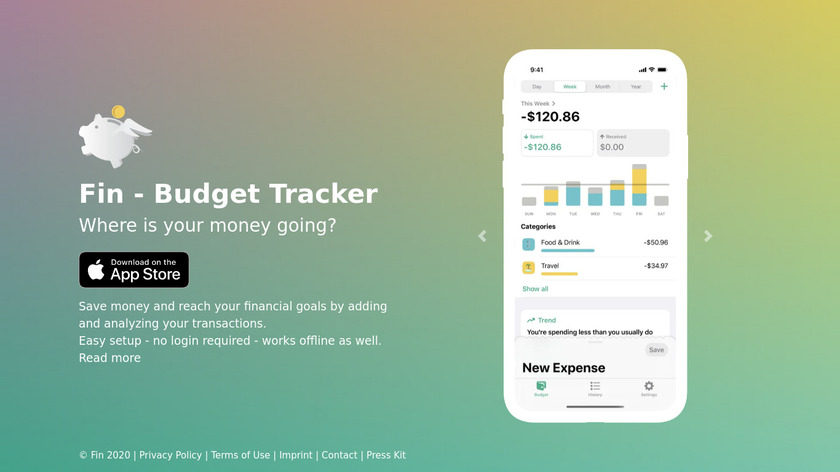 Fin - Budget Tracker Landing Page