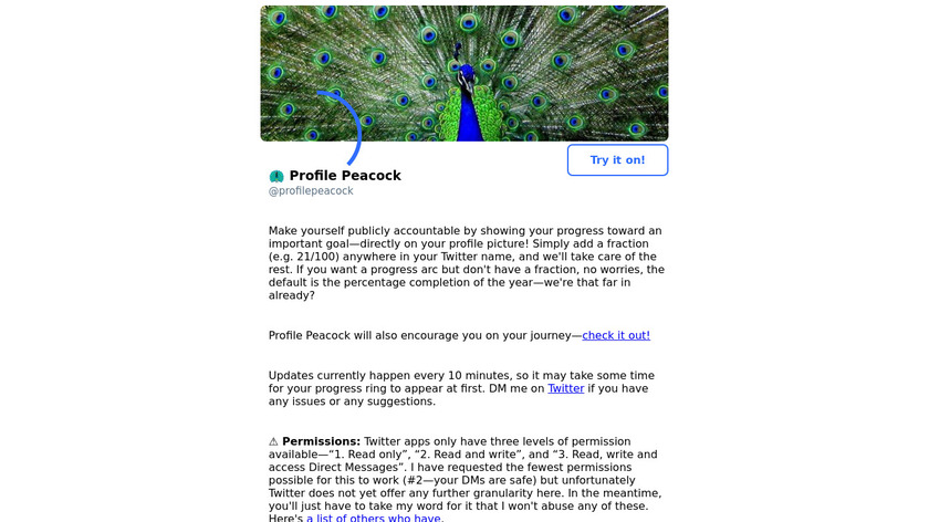 Profile Peacock Landing Page