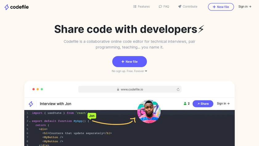 Codefile Landing Page