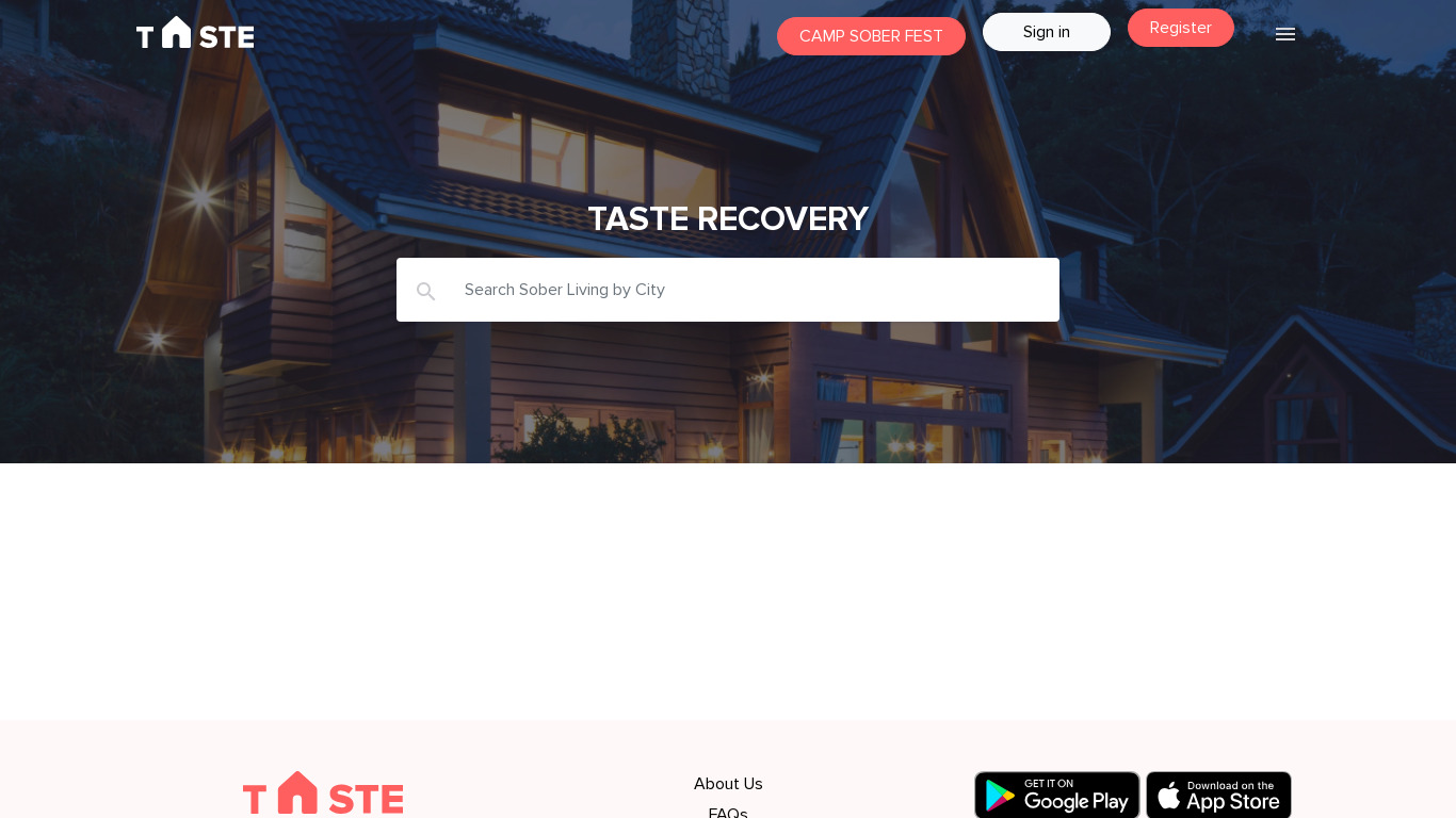 Taste Recovery Landing page