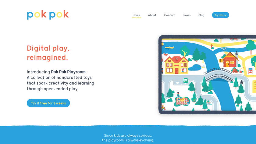 Pok Pok Playroom Landing Page