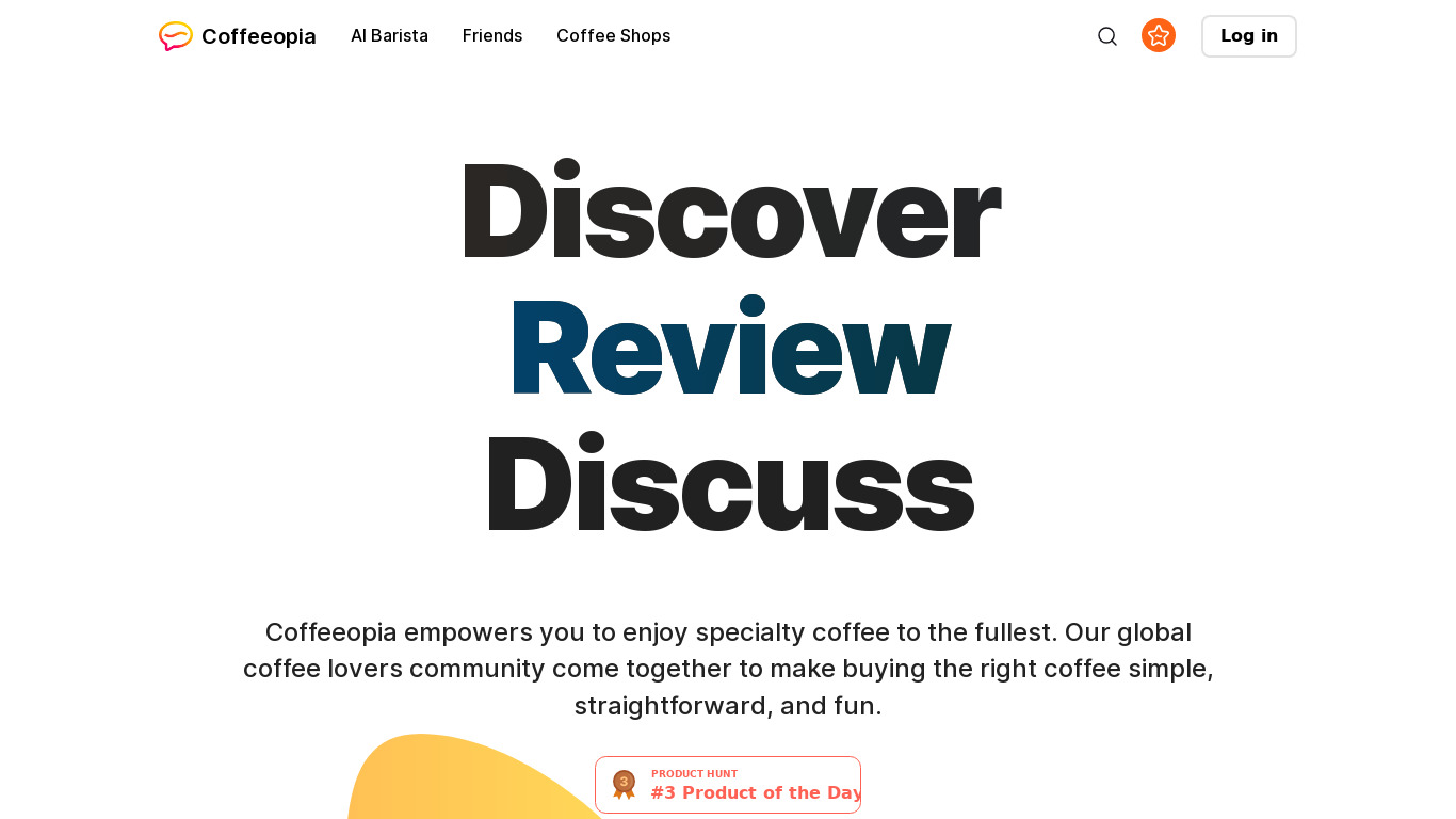 Coffeeopia Landing page