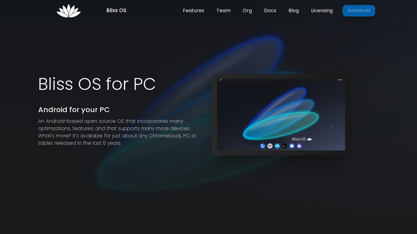 Bliss OS Landing Page