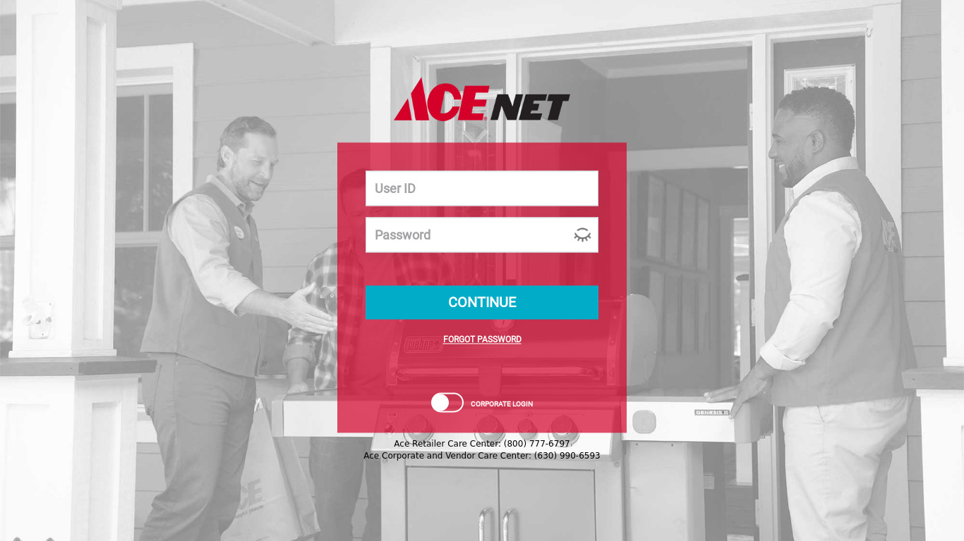 ACE Landing page