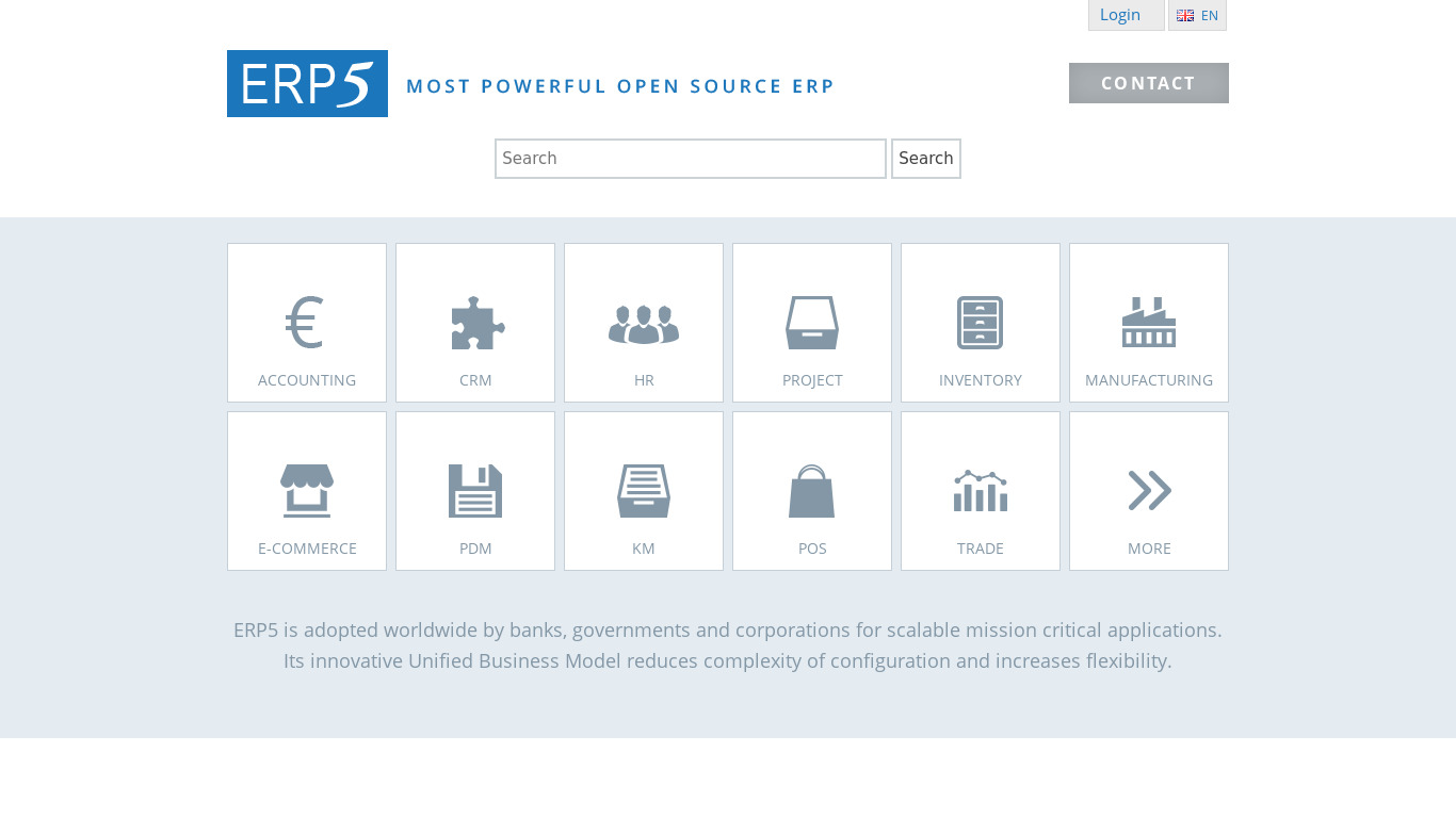 ERP5 Landing page