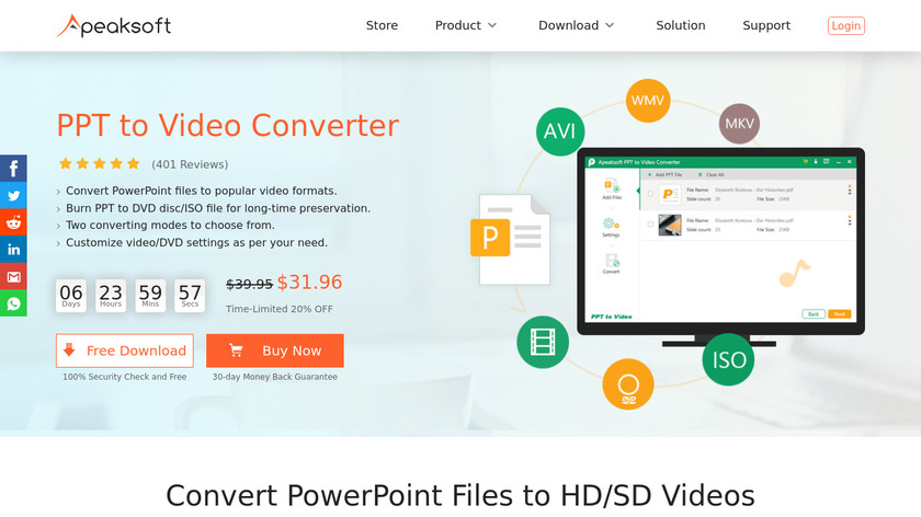 Apeaksoft PPT to Video Converter Landing Page