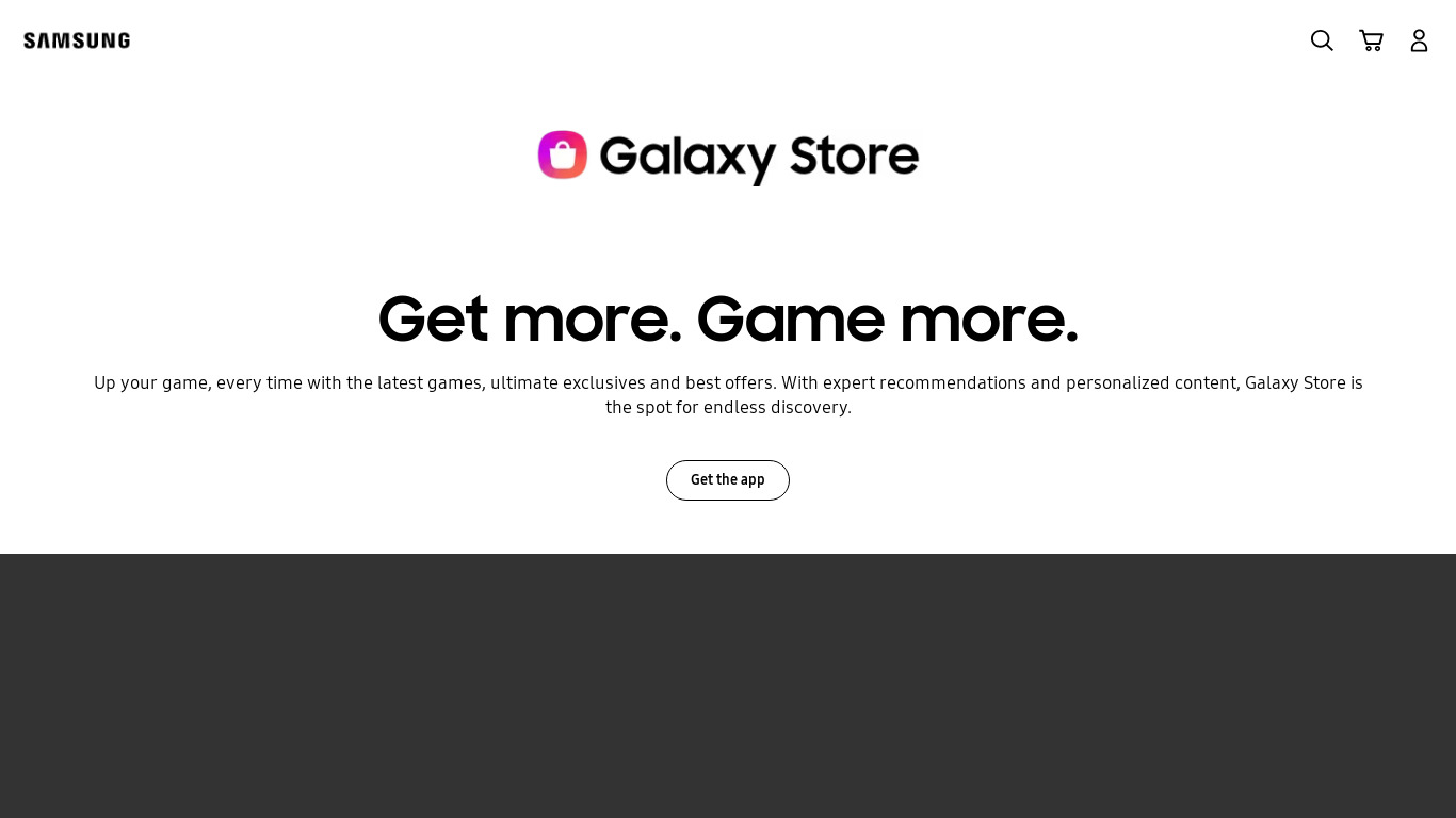 Samsung Galaxy Store Landing page