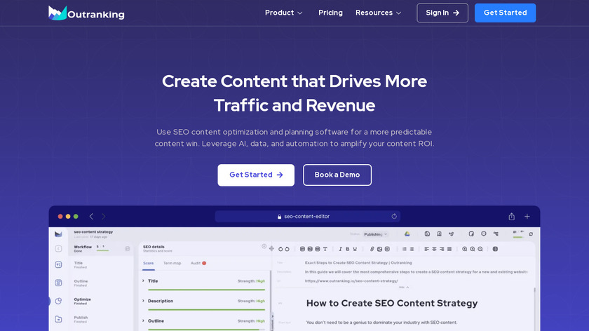 Outranking.io Landing Page