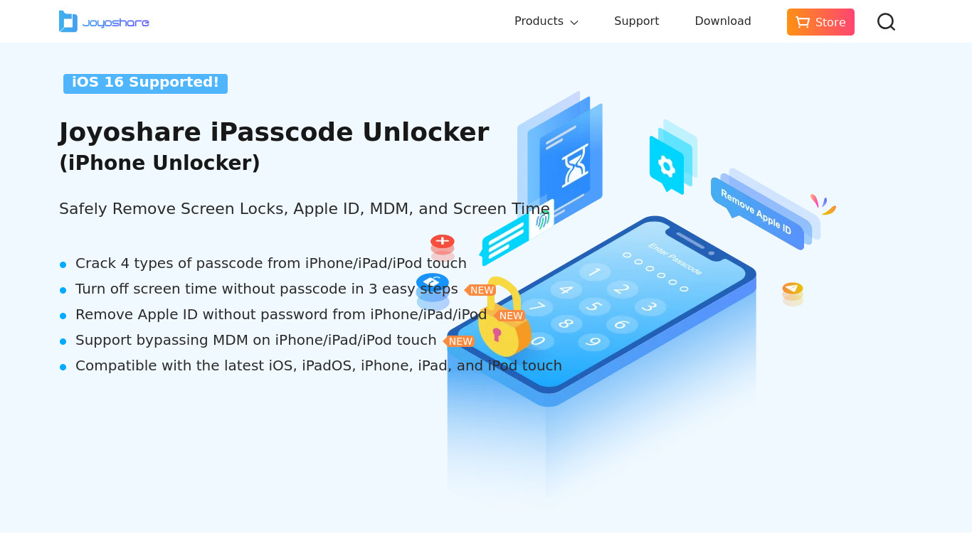 Joyoshare iPasscode Unlocker Landing page