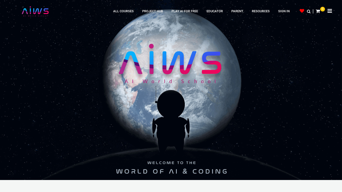 AI World School Landing page
