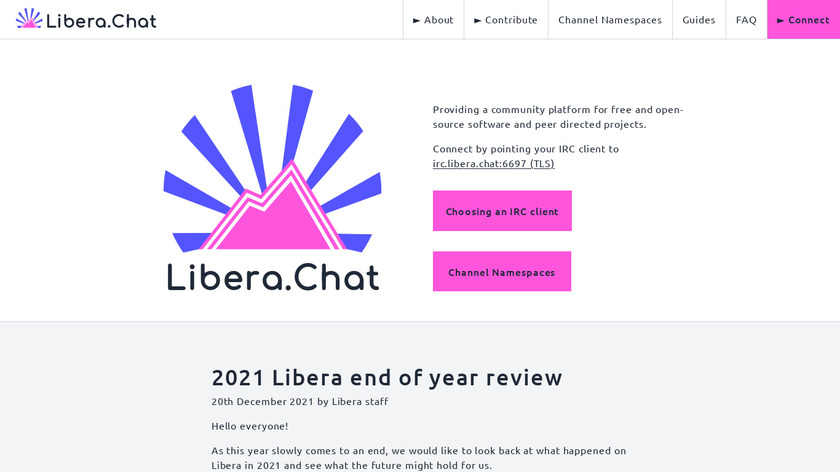 Libera Chat Landing Page