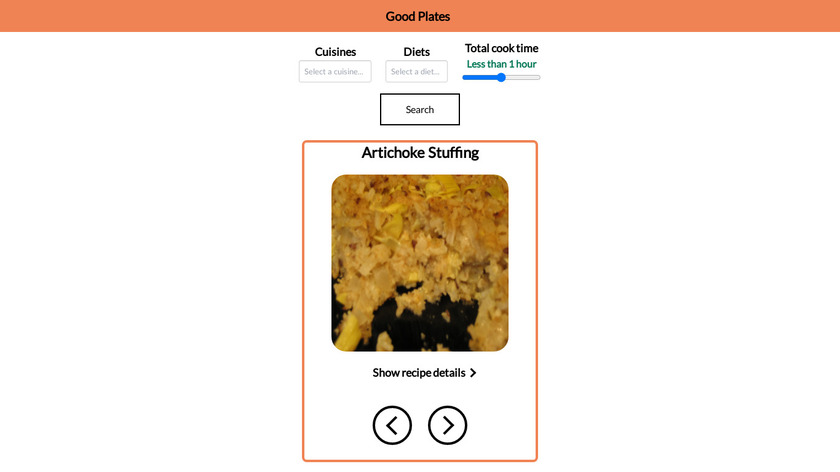 Good Plates Landing Page