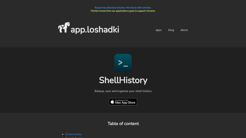 ShellHistory Landing Page