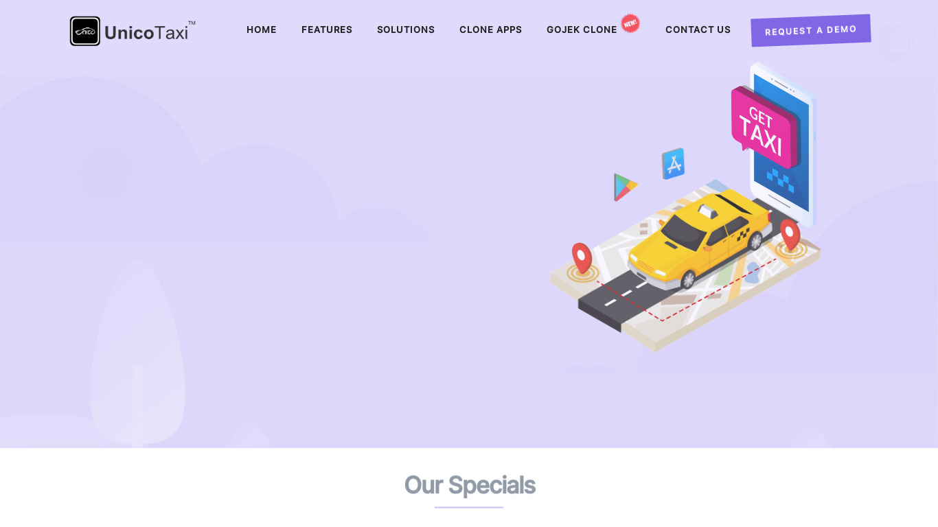 UnicoTaxi Landing page