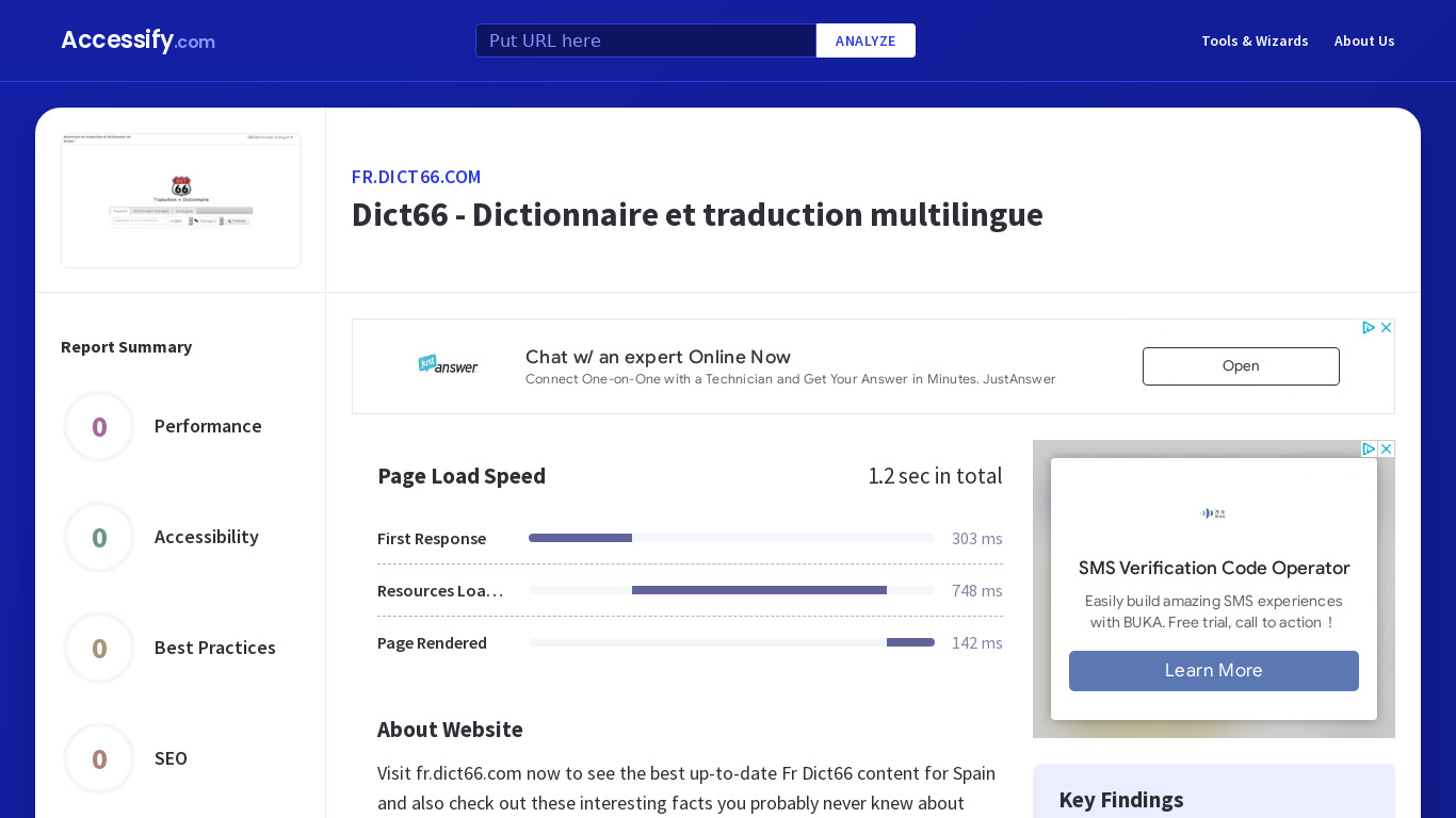 dict66 Landing page