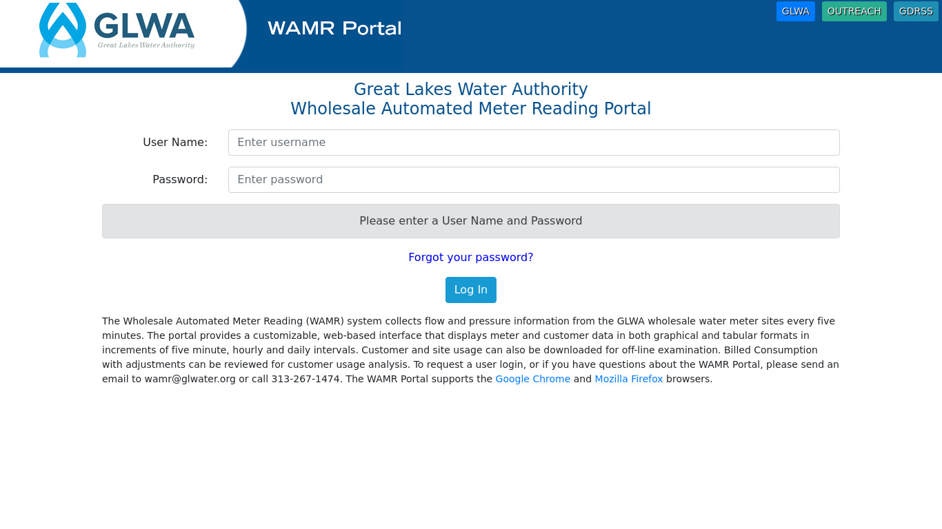 WAMR Landing page