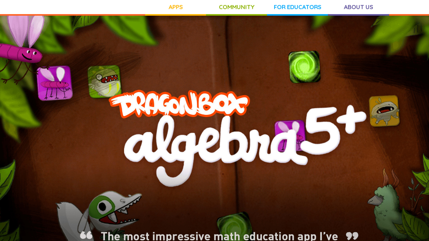 DragonBox Algebra 5+ Landing page