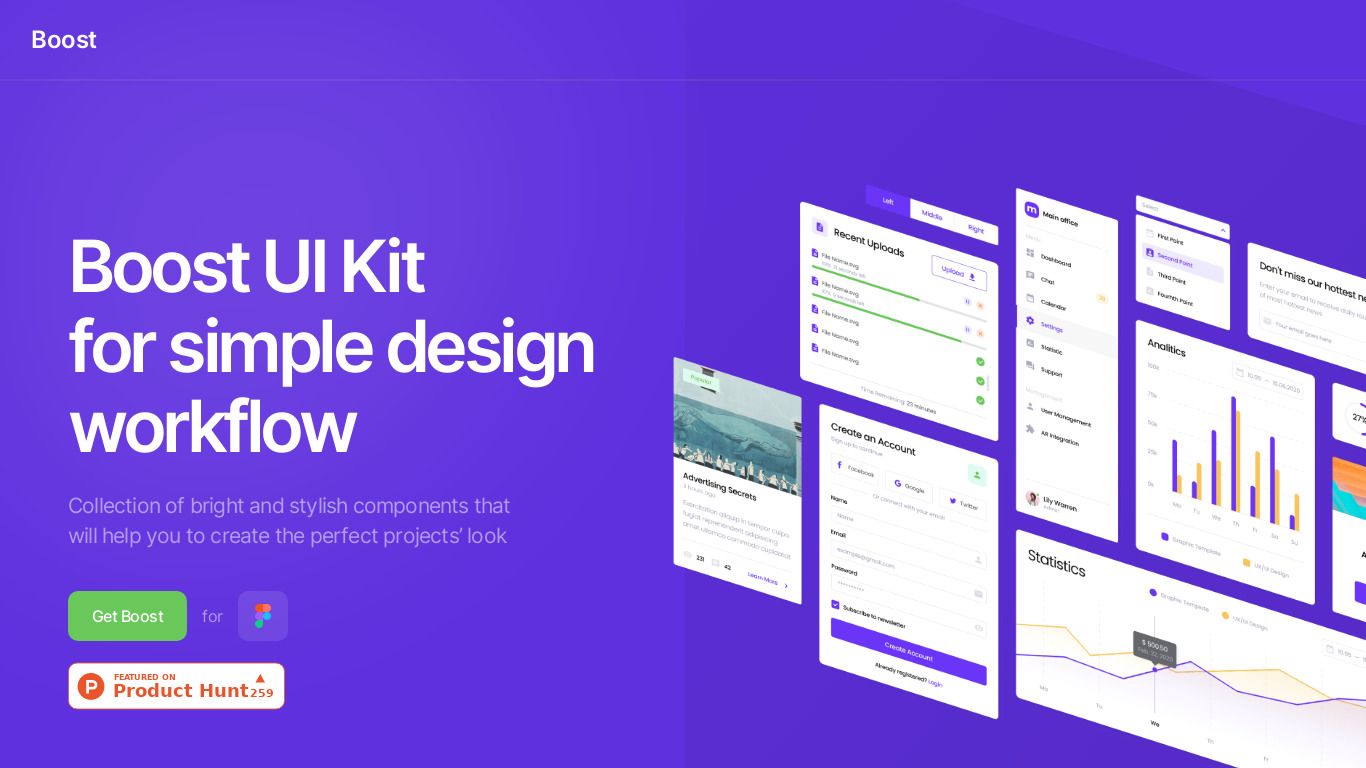 Boost UI Kit Landing page