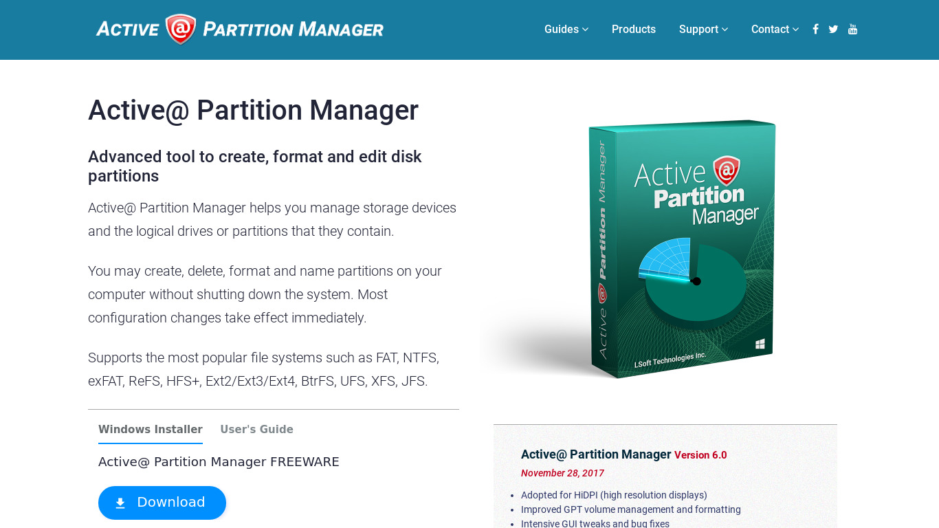 Active Partition Manager Landing page