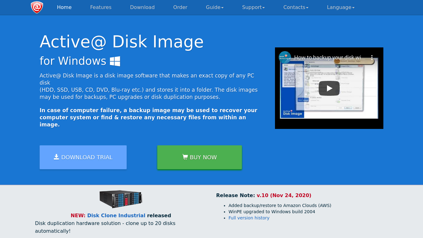 ImageDisk Landing page