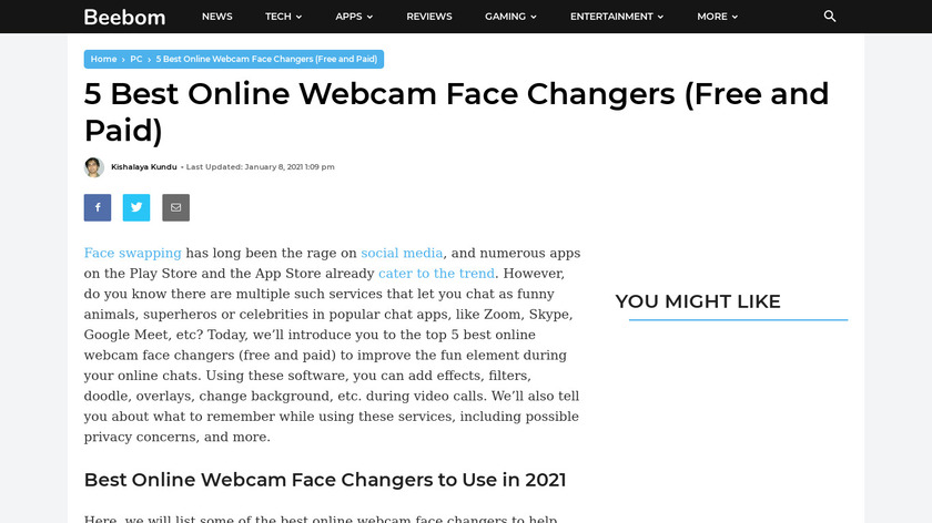 Live Face Camera Landing Page