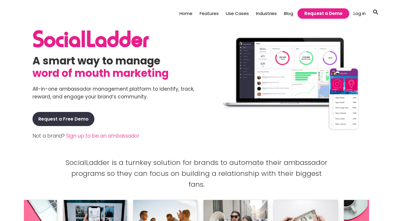 SocialLadder Landing page
