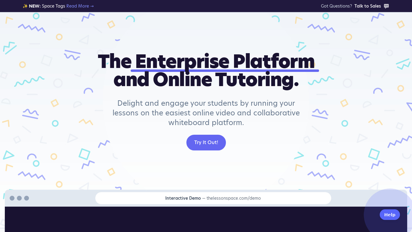 Lessonspace Landing page