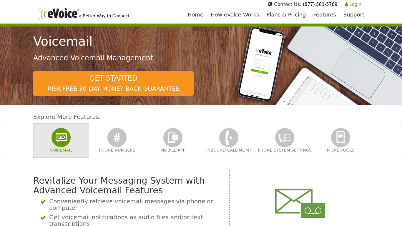Voicemail & Call Blocker Landing page