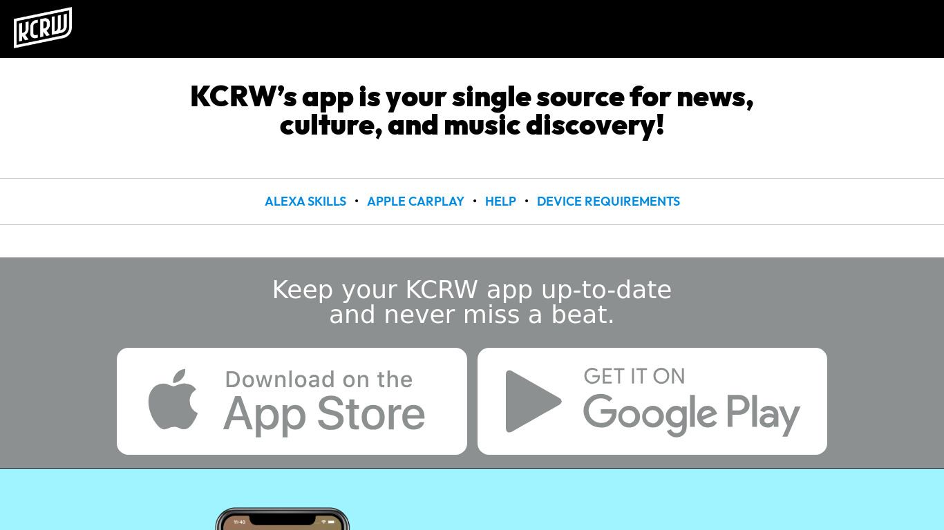 KCRW Landing page